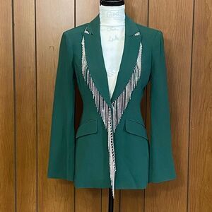 CINQ À SEPT Cheyenne Fringe Embellished Blazer size 2
